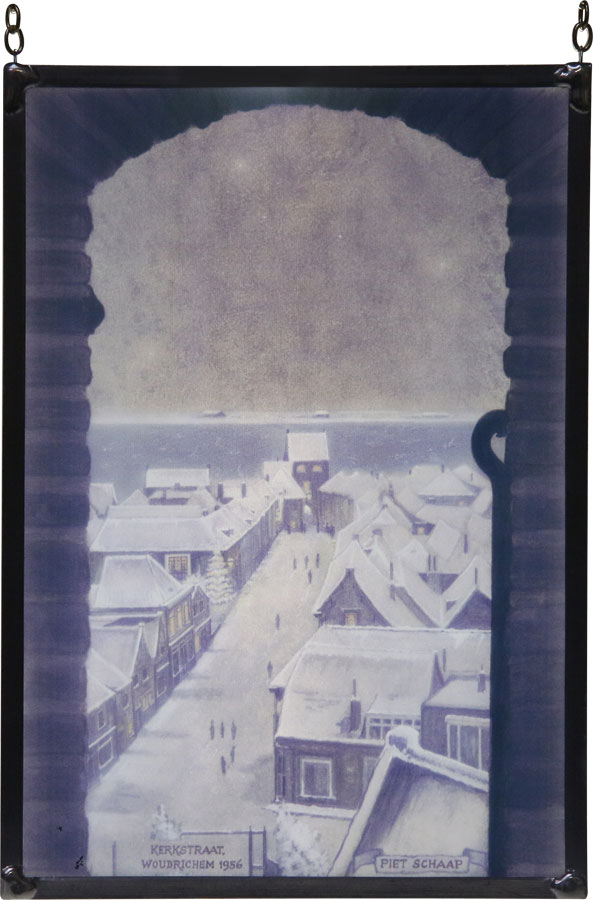 Glas-in-lood Zicht uit de Toren